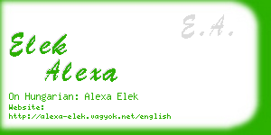 elek alexa business card